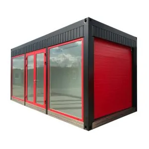 20 fot stålbod display garageport