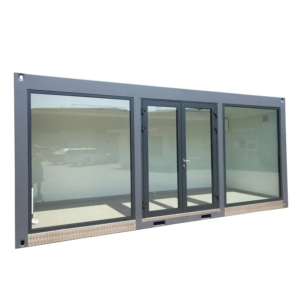 20 fot stålbod display