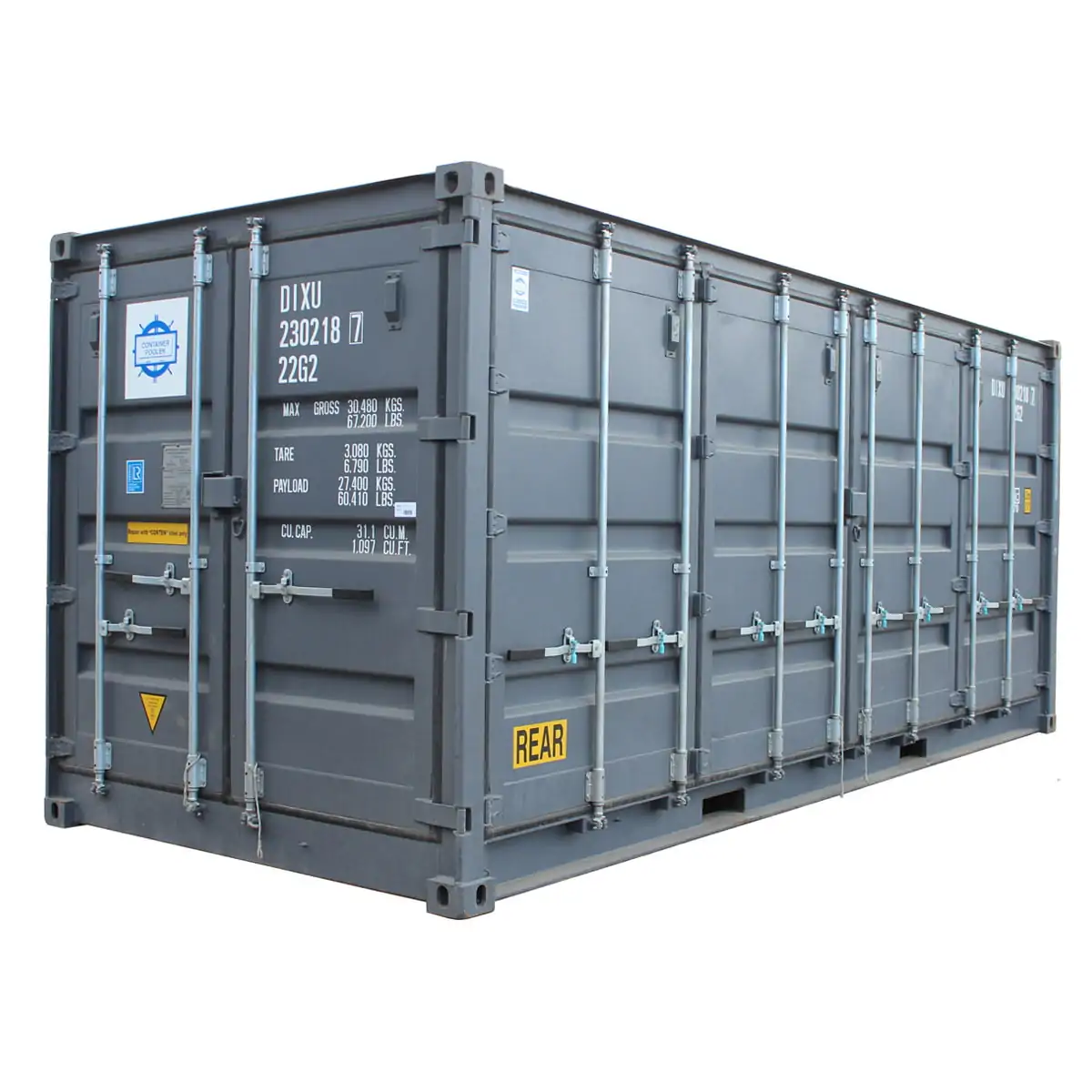 20 fot fraktcontainer Openside